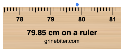 Where is 79.85 centimeters on a ruler