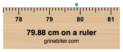 Where is 79.88 centimeters on a ruler