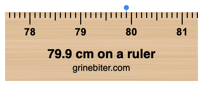 Where is 79.9 centimeters on a ruler