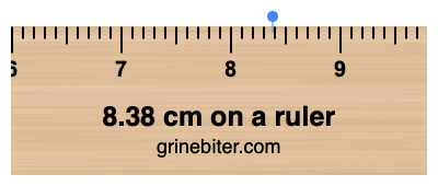 8.38 cm on a ruler Where is 8.38 centimeters on a ruler