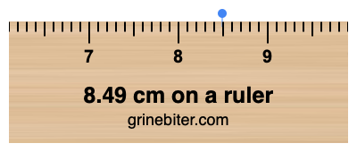 8.49 cm on a ruler Where is 8.49 centimeters on a ruler
