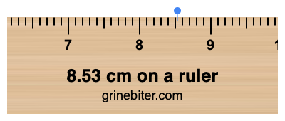 Where is 8.53 centimeters on a ruler