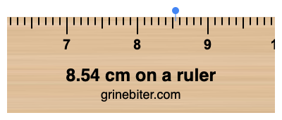 Where is 8.54 centimeters on a ruler