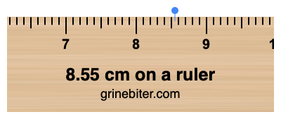 Where is 8.55 centimeters on a ruler