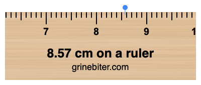 Where is 8.57 centimeters on a ruler