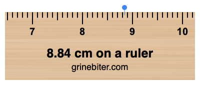 Where is 8.84 centimeters on a ruler