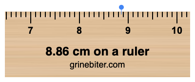 Where is 8.86 centimeters on a ruler