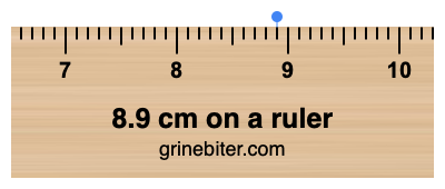 Where is 8.9 centimeters on a ruler