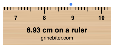 Where is 8.93 centimeters on a ruler