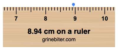 Where is 8.94 centimeters on a ruler