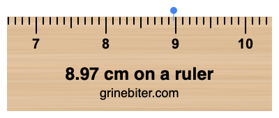 Where is 8.97 centimeters on a ruler