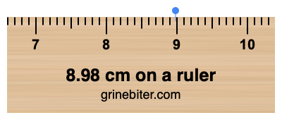 Where is 8.98 centimeters on a ruler