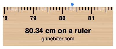 80.34 cm on a ruler Where is 80.34 centimeters on a ruler