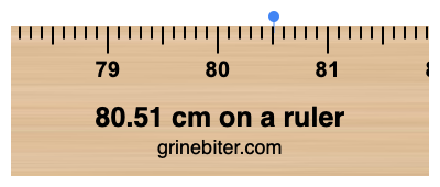 80.51 cm on a ruler Where is 80.51 centimeters on a ruler
