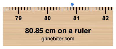 Where is 80.85 centimeters on a ruler