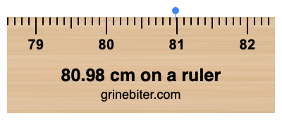 Where is 80.98 centimeters on a ruler
