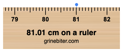 81.01 cm on a ruler Where is 81.01 centimeters on a ruler