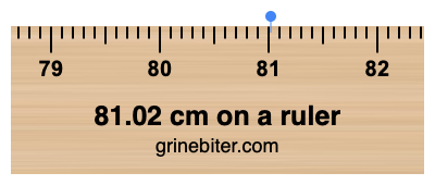 81.02 cm on a ruler Where is 81.02 centimeters on a ruler