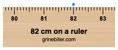Where is 82 centimeters on a ruler
