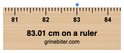 Where is 83.01 centimeters on a ruler