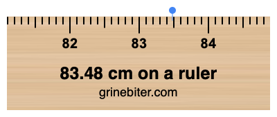 83.48 cm on a ruler Where is 83.48 centimeters on a ruler
