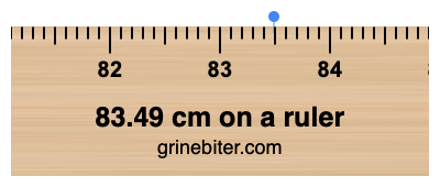 Where is 83.49 centimeters on a ruler