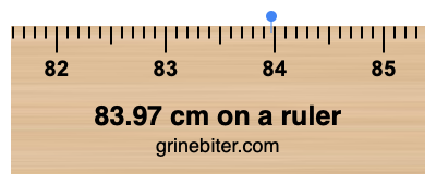 83.97 cm on a ruler Where is 83.97 centimeters on a ruler