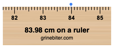 83.98 cm on a ruler Where is 83.98 centimeters on a ruler