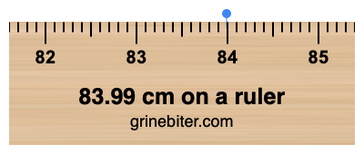 Where is 83.99 centimeters on a ruler