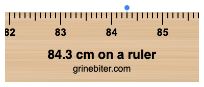 Where is 84.3 centimeters on a ruler