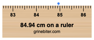 84.94 cm on a ruler Where is 84.94 centimeters on a ruler