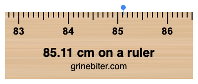 85.11 cm on a ruler Where is 85.11 centimeters on a ruler
