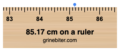 85.17 cm on a ruler Where is 85.17 centimeters on a ruler