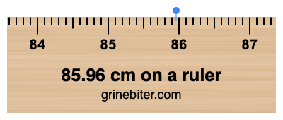 85.96 cm on a ruler Where is 85.96 centimeters on a ruler