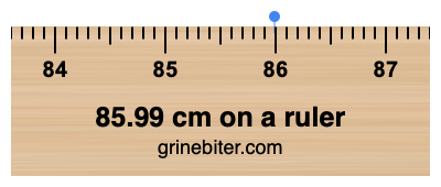 Where is 85.99 centimeters on a ruler