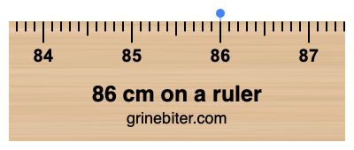 Where is 86 centimeters on a ruler