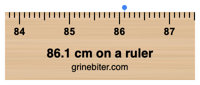 86.1 cm on a ruler Where is 86.1 centimeters on a ruler