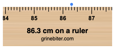 Where is 86.3 centimeters on a ruler