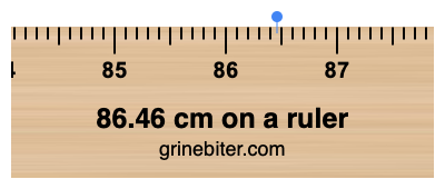 Where is 86.46 centimeters on a ruler