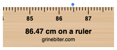 Where is 86.47 centimeters on a ruler