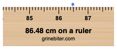 Where is 86.48 centimeters on a ruler
