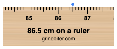 Where is 86.5 centimeters on a ruler