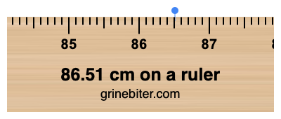 86.51 cm on a ruler Where is 86.51 centimeters on a ruler