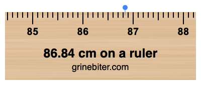 Where is 86.84 centimeters on a ruler