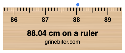 Where is 88.04 centimeters on a ruler