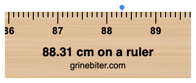 Where is 88.31 centimeters on a ruler