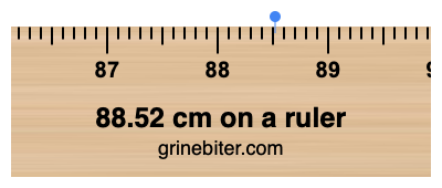 88.52 cm on a ruler Where is 88.52 centimeters on a ruler