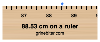 Where is 88.53 centimeters on a ruler