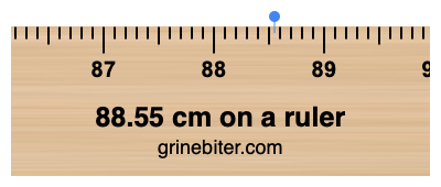 Where is 88.55 centimeters on a ruler