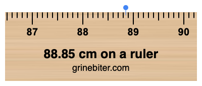 Where is 88.85 centimeters on a ruler